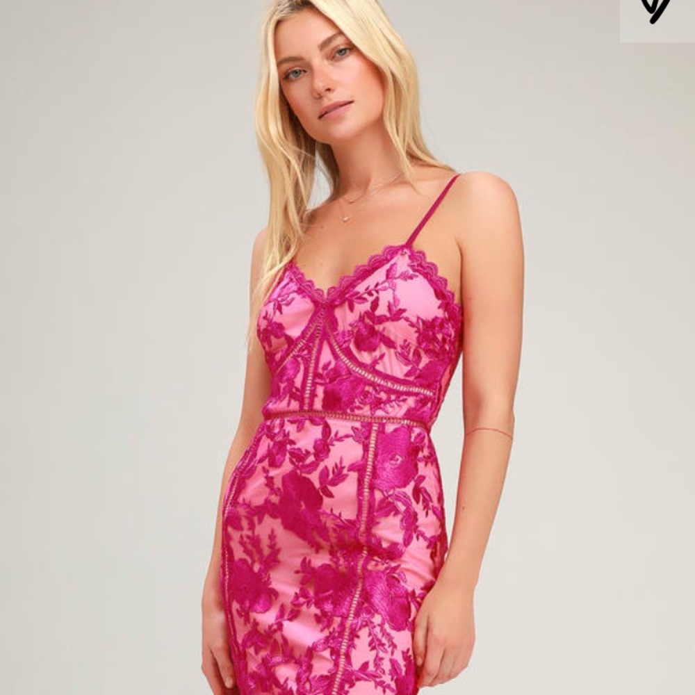 Deeply Cherished hot pink lace dress
